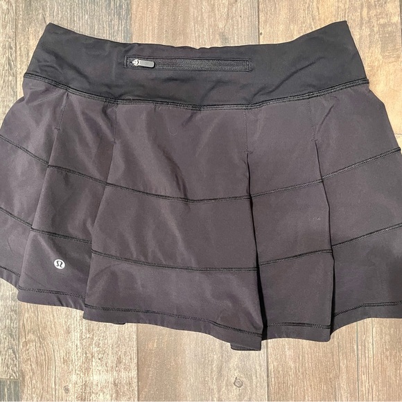 Lululemon Pace Rival Skirt Skort Mid Rise Regular 4-way Stretch 13" Black Size 6 - Picture 5 of 10